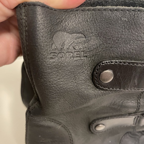 Sorel Joan of Arctic Wedge Black Waterproof Lace Up Bootie Womens 7.5 - Picture 7 of 11